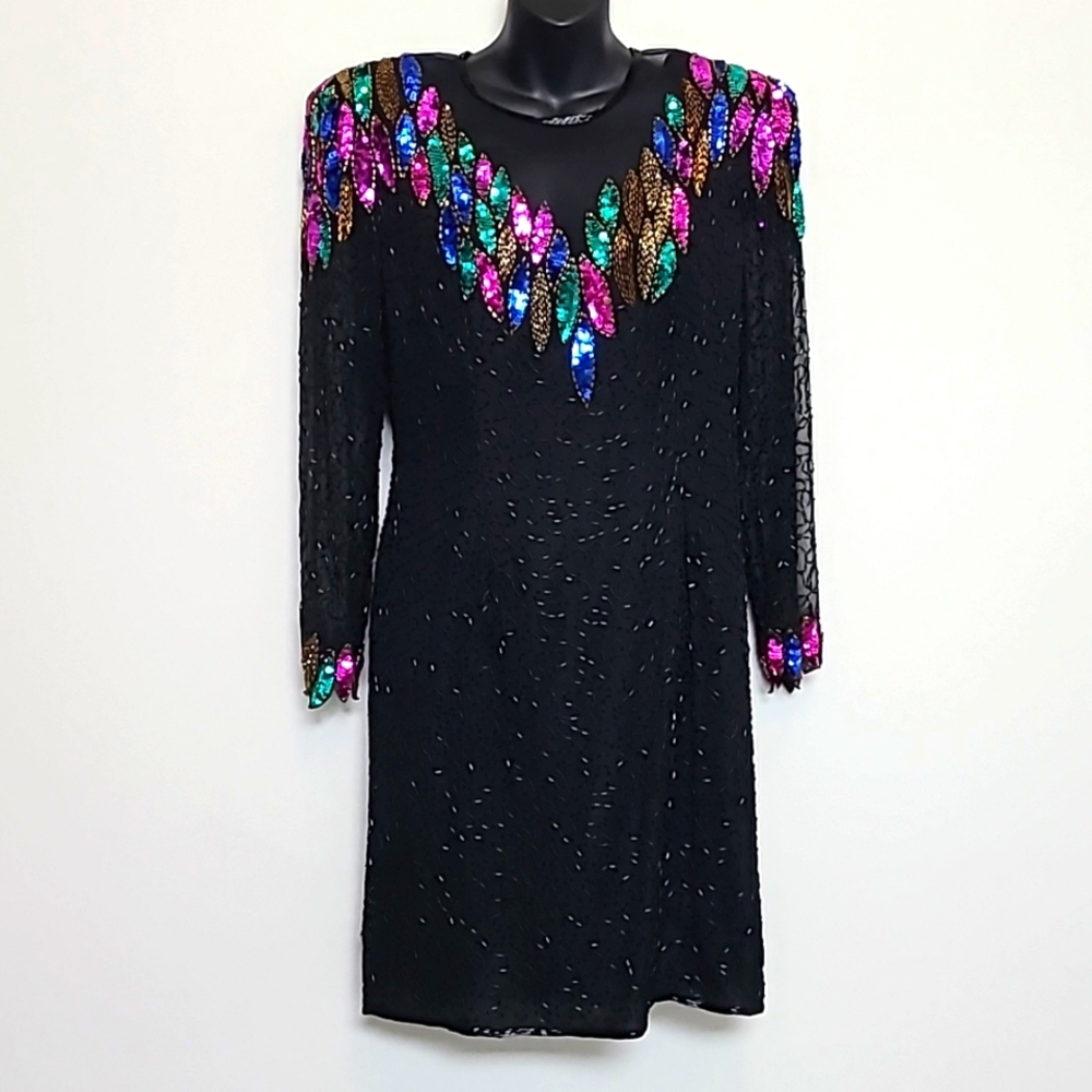 Vintage Scala Silk Beaded Dress